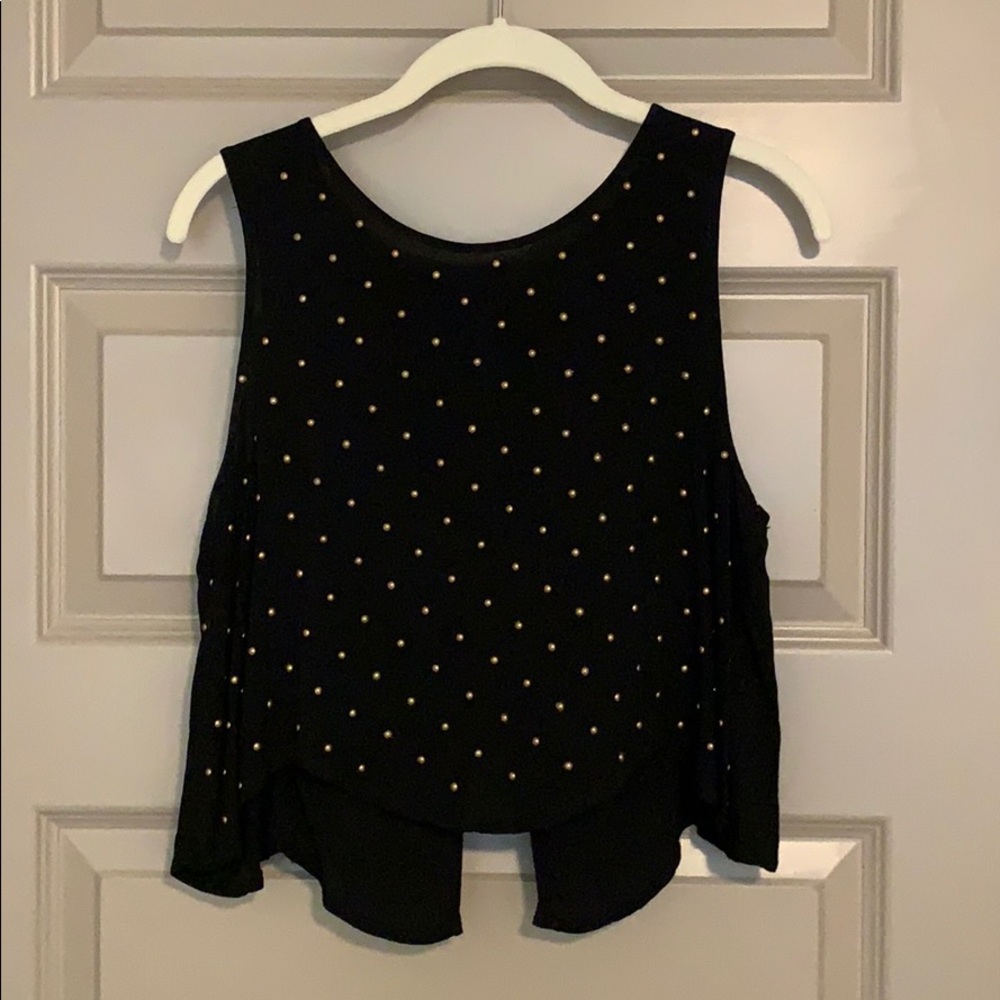 Open Back Tank with Gold Studs